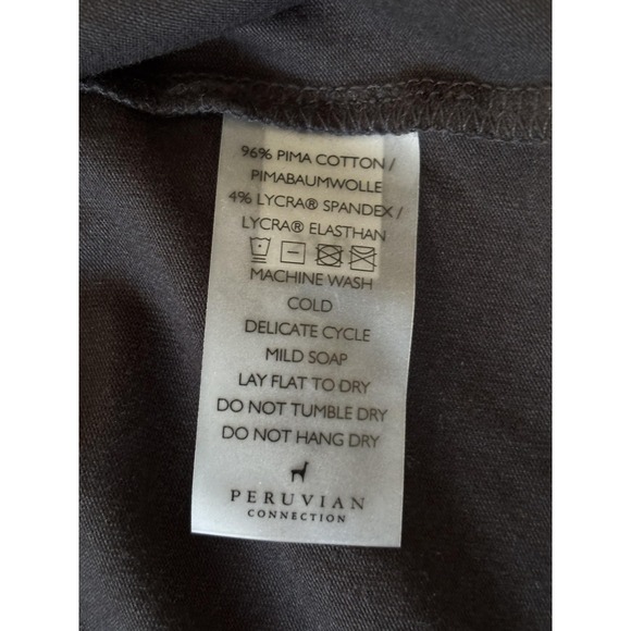 Peruvian Connection Shirt Womens XL Black Turtleneck Pima Cotton Top Minimalist - Picture 5 of 7